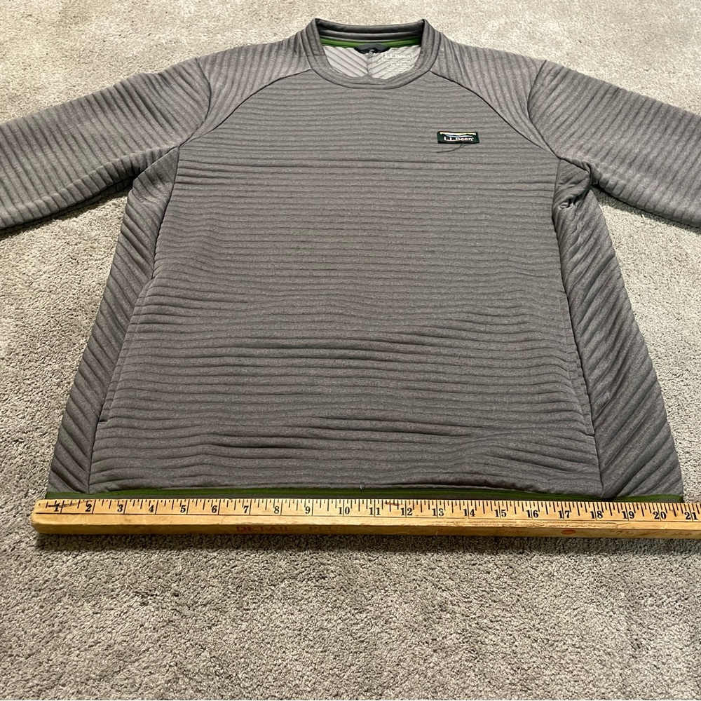 L.L. Bean Gray Ribbed Crewneck with Green Trim - Picture 14 of 16